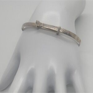 Sterling silver 925 w/ diamond‎ accent Alphabet Baby bracelet gift
